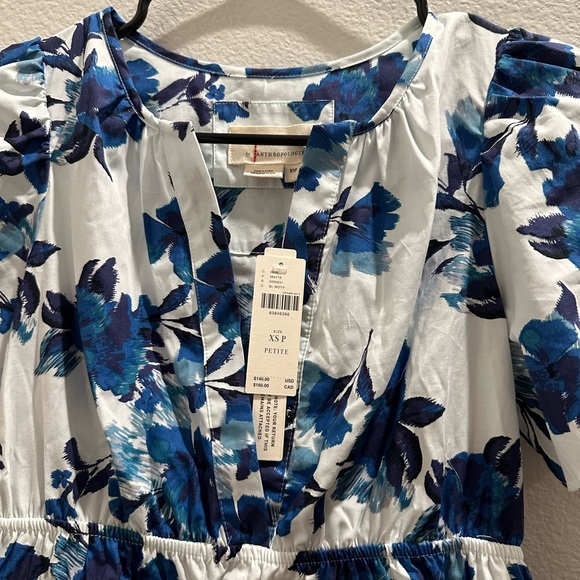 NWT ANTHROPOLOGIE The Somerset Mini Dress blue floral color new - Picture 6 of 8
